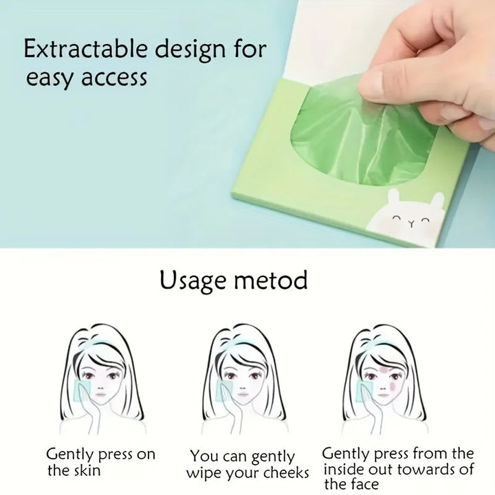 100 Pieces Facial Oil Blotting Paper:
