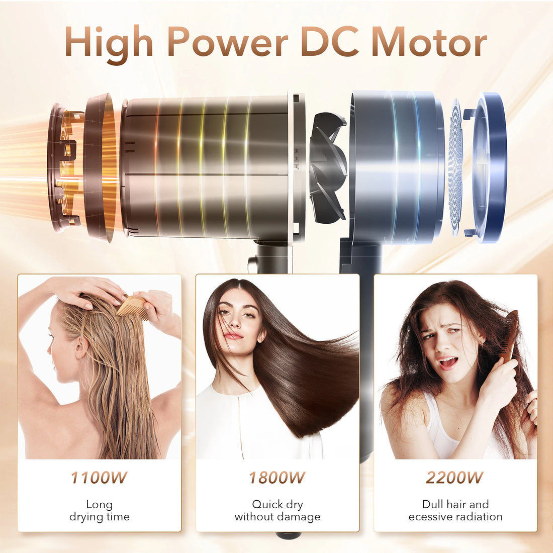 Sejoy 1800W Negative Ion Hair Dryer (110 V)