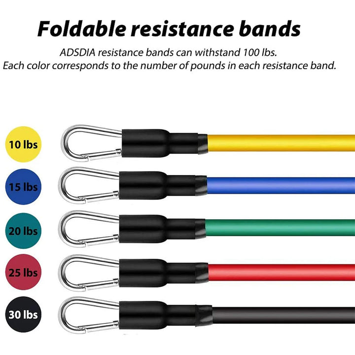 11Pcs Resistance Bands Set – Home Gym Expander