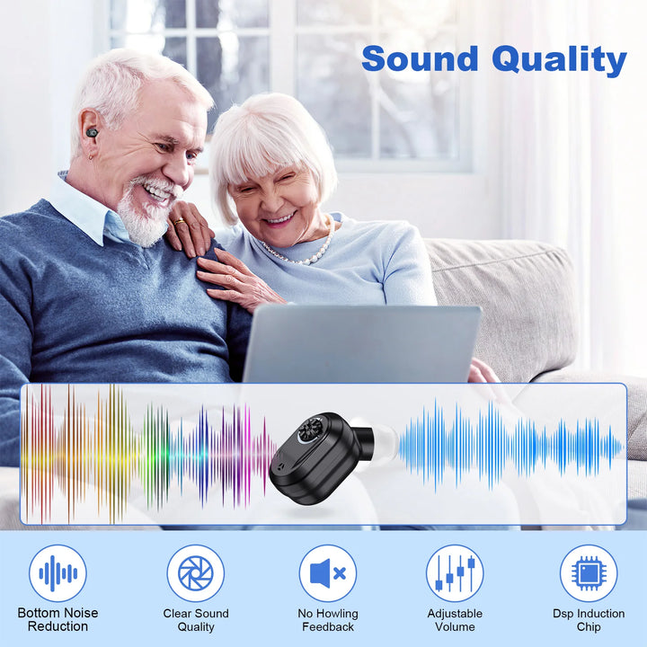 Invisible Rechargeable Hearing Aids with Charging Case