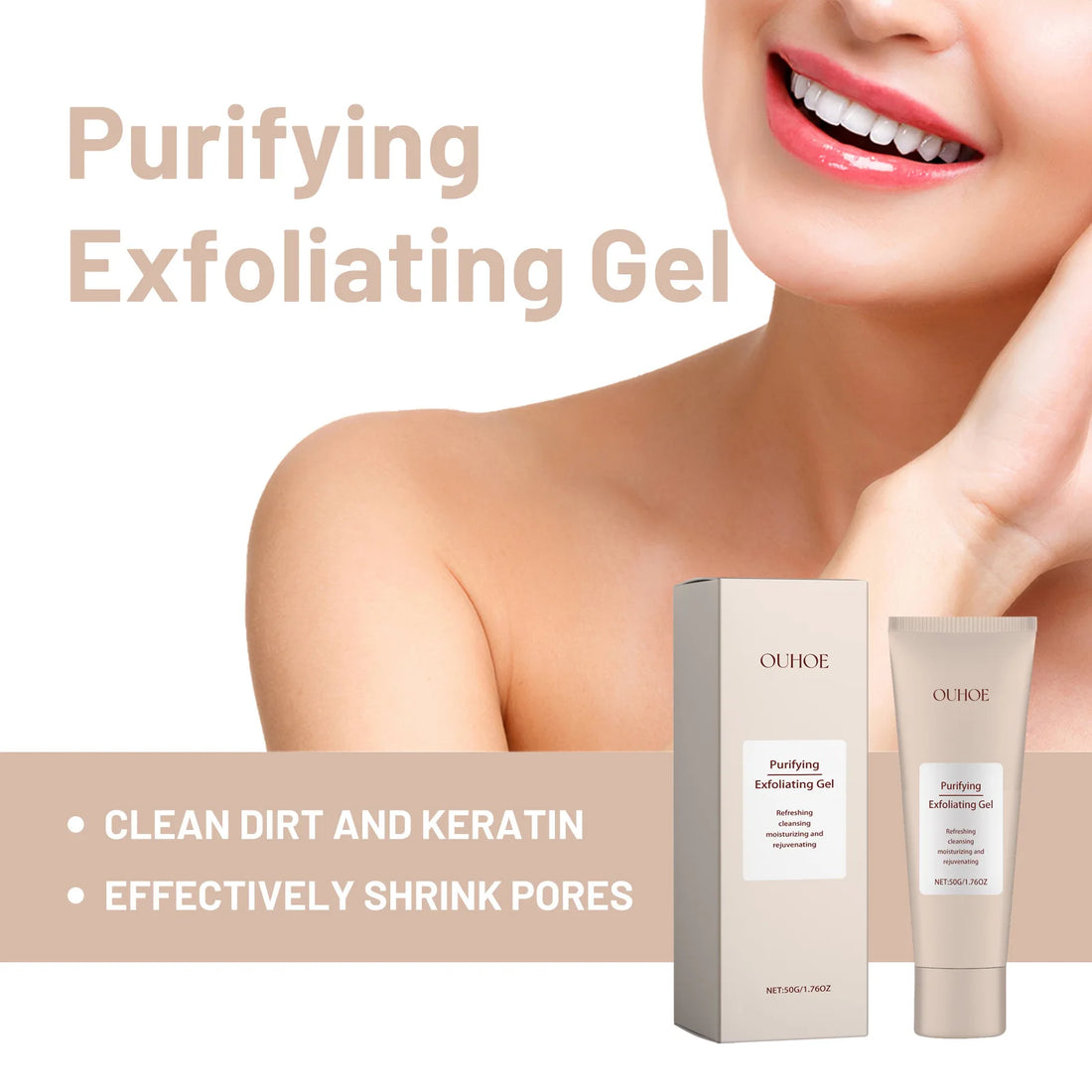 Deep Cleansing Exfoliating Gel – Facial Scrub & Moisturizer 50g