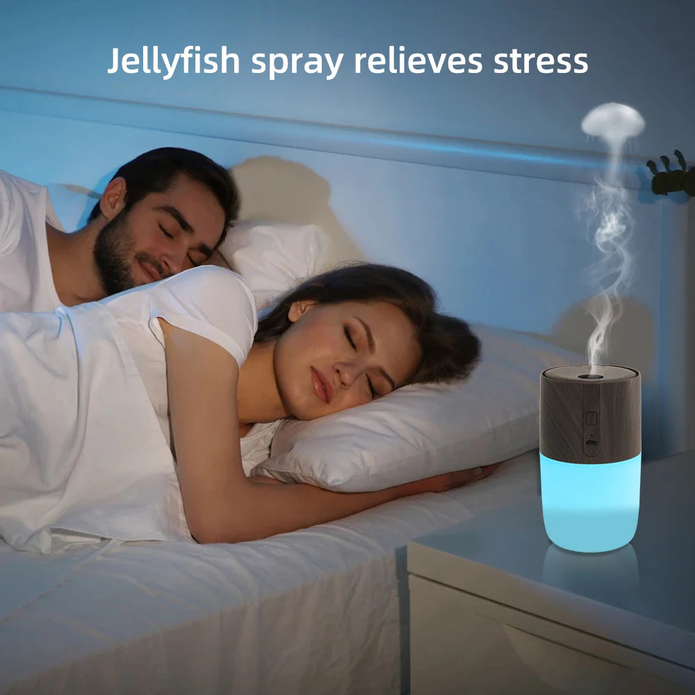 300ml Wood Grain Ultrasonic Diffuser – 7 LED Colors + Oils