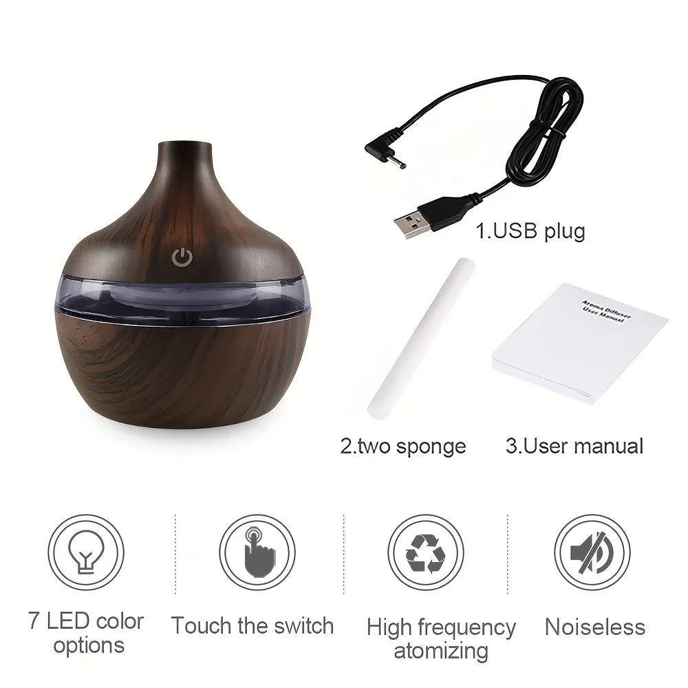 1pc Rattan-Style Aroma Diffuser with Auto Shut-Off