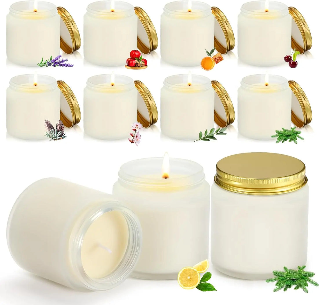 50-Pack 3.5oz Mini Mason Scented Candle Set – 10 Fragrances