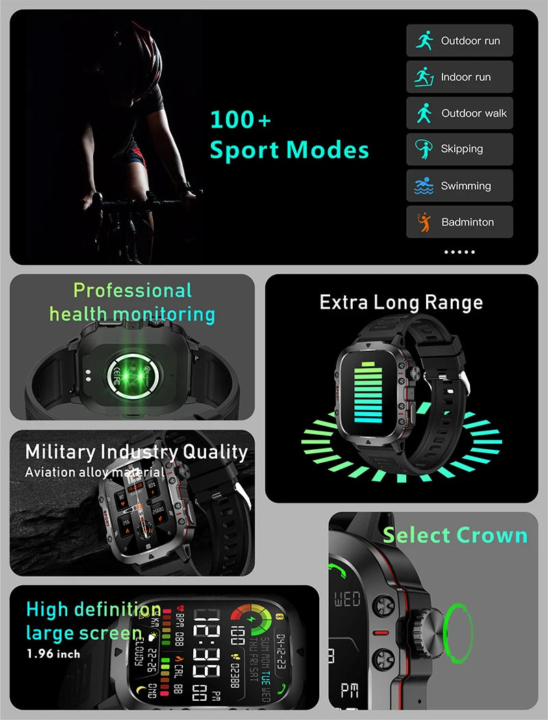 Military Smart Watch for Men: