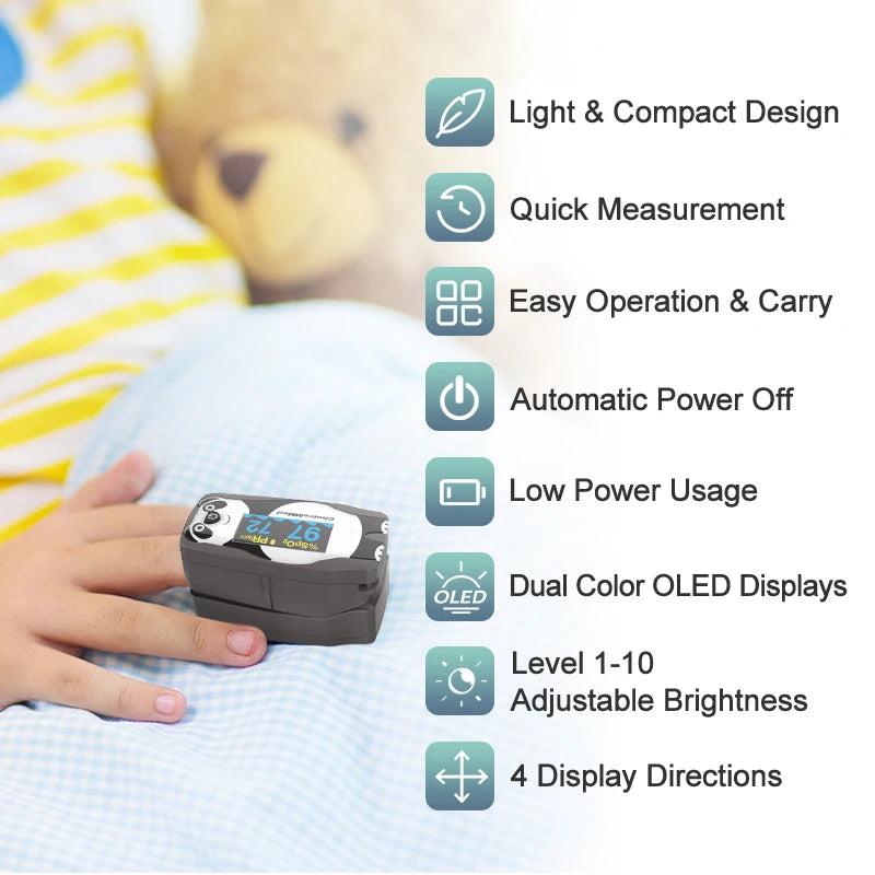 ChoiceMMed Pediatric OLED Finger Pulse Oximeter