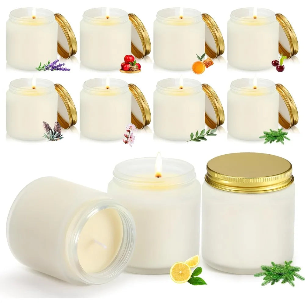 50-Pack 3.5oz Mini Mason Scented Candle Set – 10 Fragrances