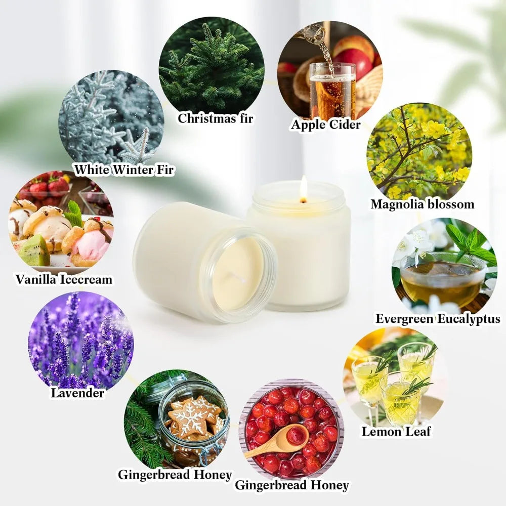 50-Pack 3.5oz Mini Mason Scented Candle Set – 10 Fragrances
