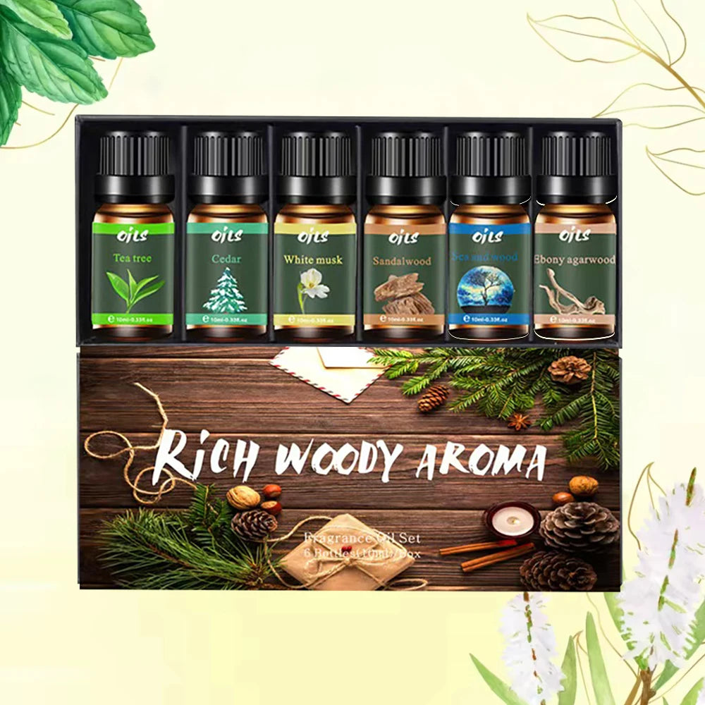 Luxury Essential Oil Gift Set – 6 Scents incl. Ebony Agarwood