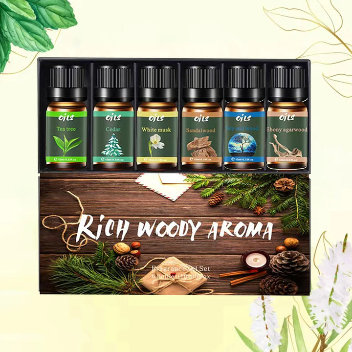 Luxury Essential Oil Gift Set – 6 Scents incl. Ebony Agarwood
