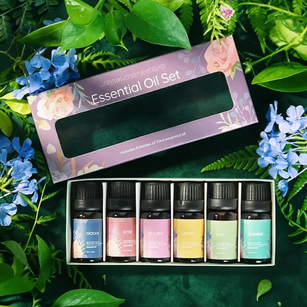 6-in-1 Essential Oil Diffuser Gift Set – Premium Aromatherapy Blends