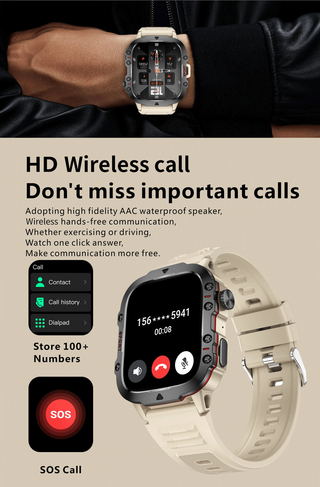 Military Smart Watch for Men: