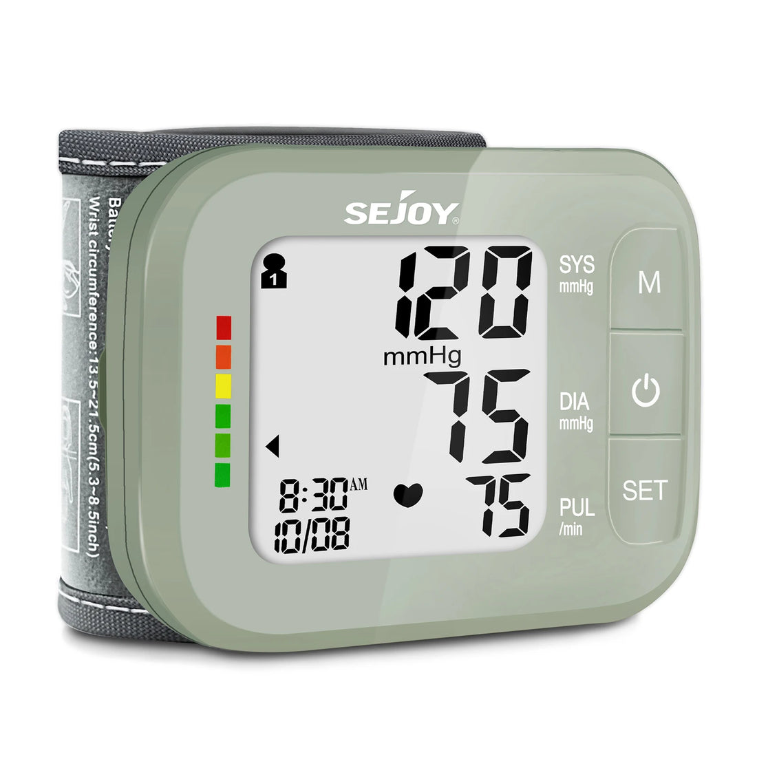 SEJOY Wrist Blood Pressure Monitor with Heartbeat Detection